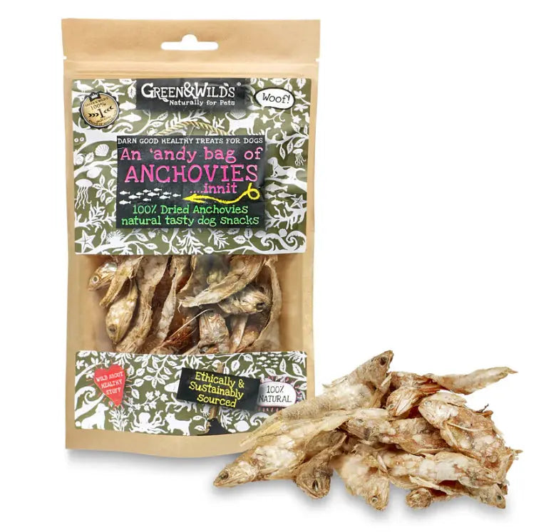 An ‘Andy bag of Anchovies (Green & Wilds) Green and Wilds