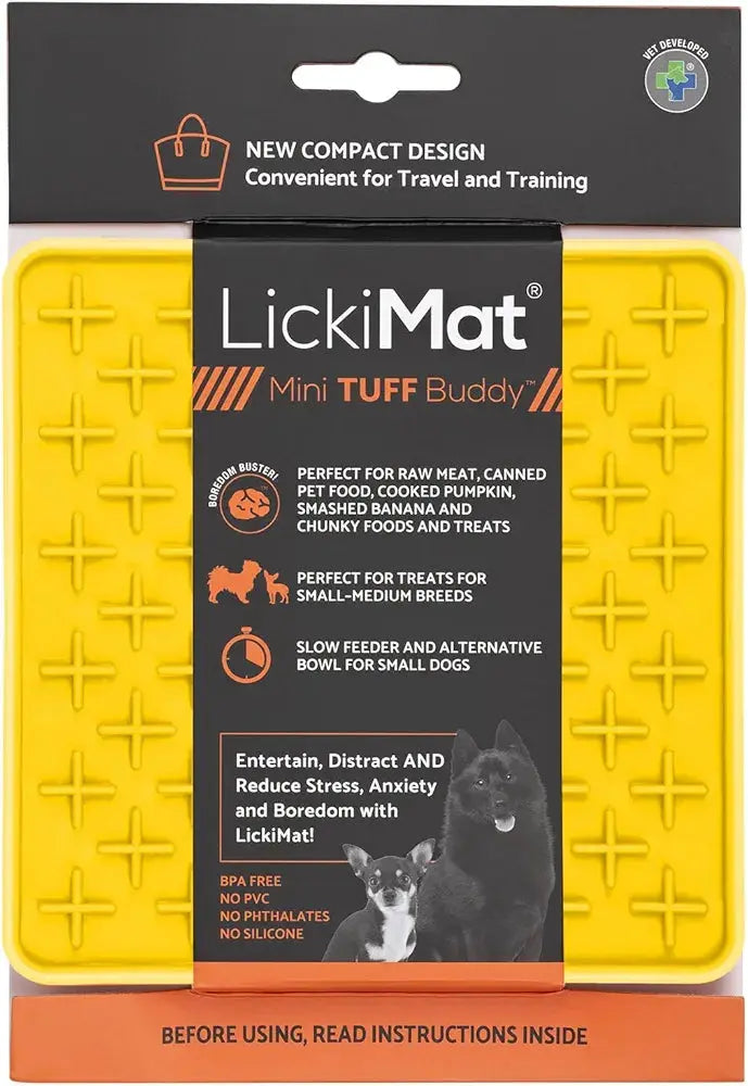 Lickimat Mini Tuff Buddy (Yellow) Lili + Mila's Empawrium