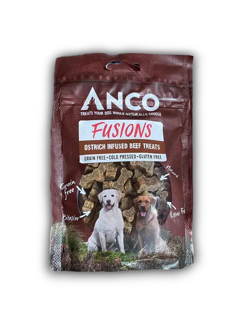 Anco Fusions - Ostrich Infused Beef Treats 100g Anco