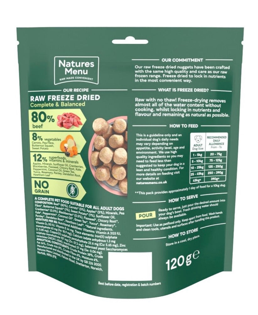 Natures Menu 80% Beef Freeze Dried Nuggets