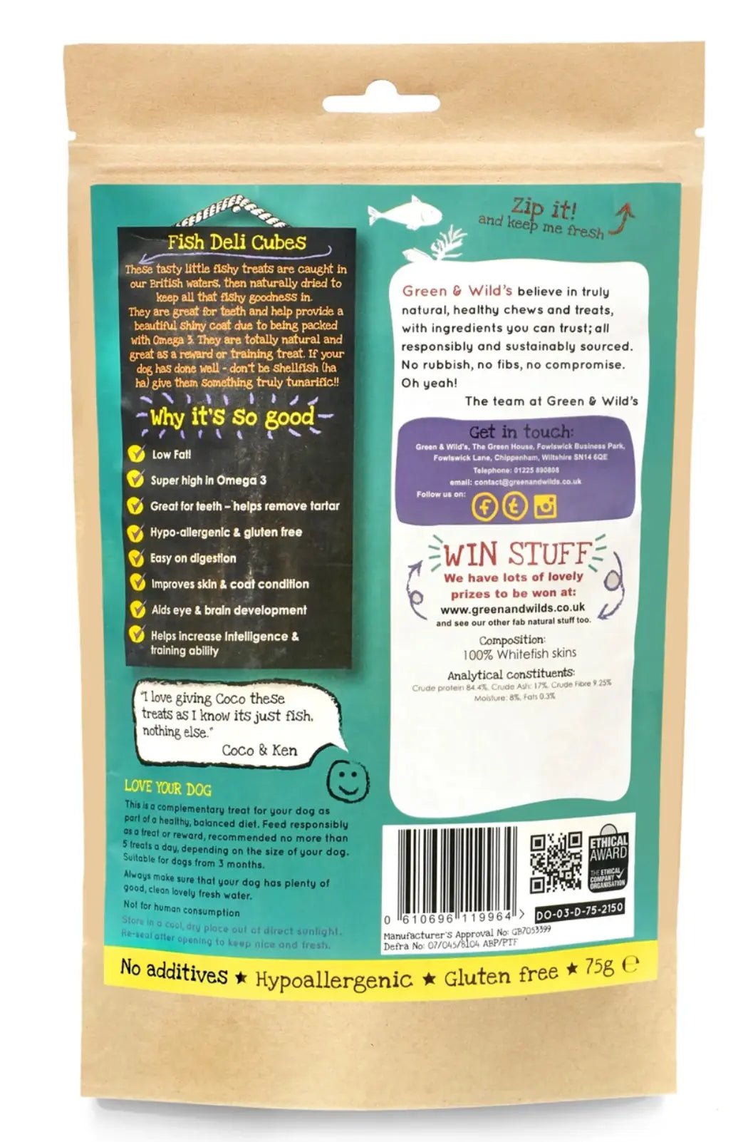 Fish Deli Cubes (Green & Wild’s) 75g Green and Wilds