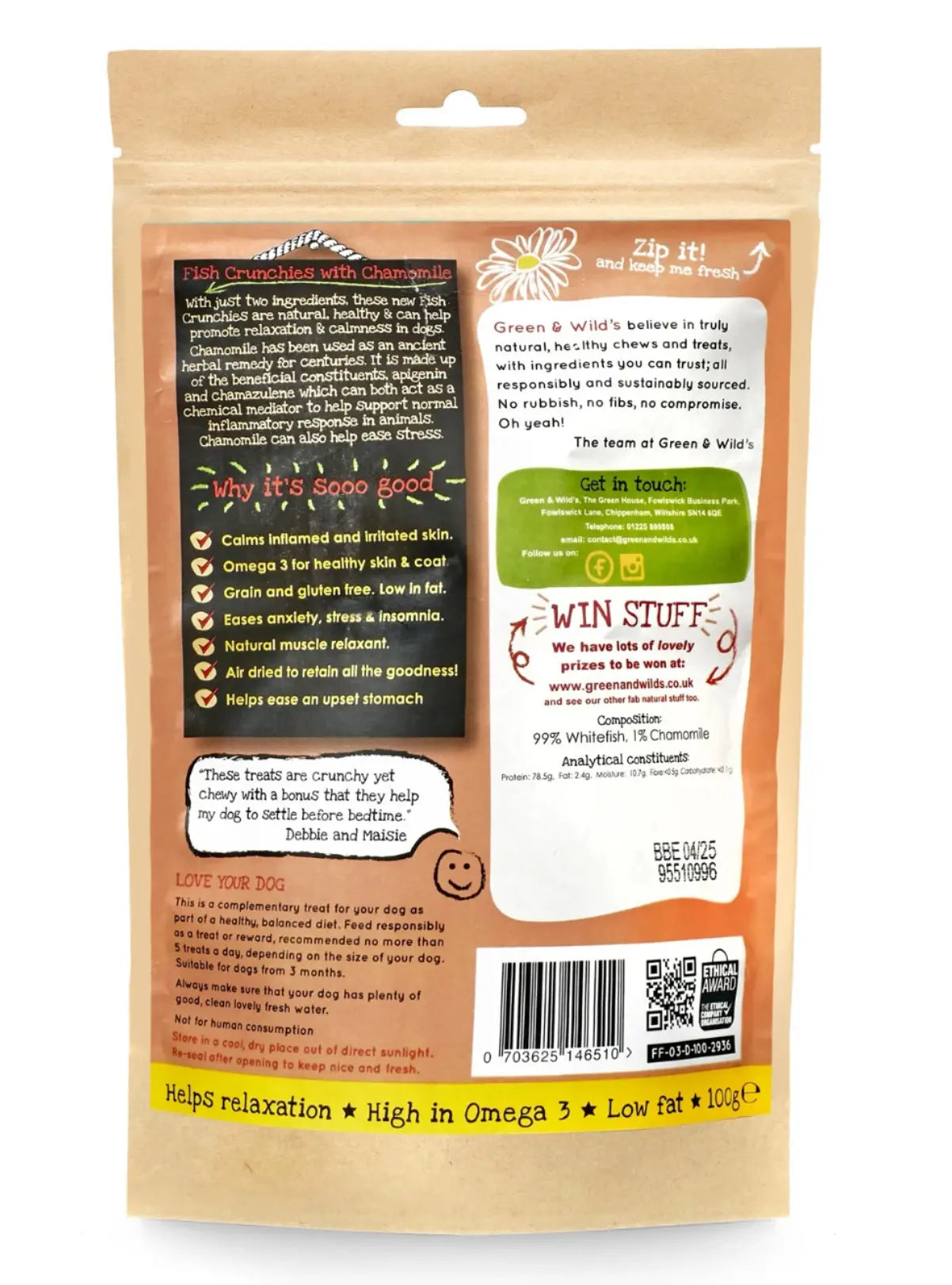 Fish Crunchies with Chamomile (Green & Wild’s) 100g Green and Wilds