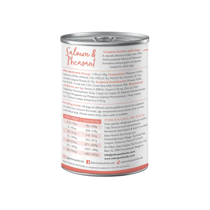 Eden Gourmet Salmon and Pheasant (400g) Lili + Mila's Empawrium