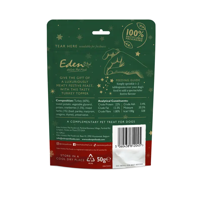 Eden Christmas Crumble Treat 50G Eden Holistic Pet Food