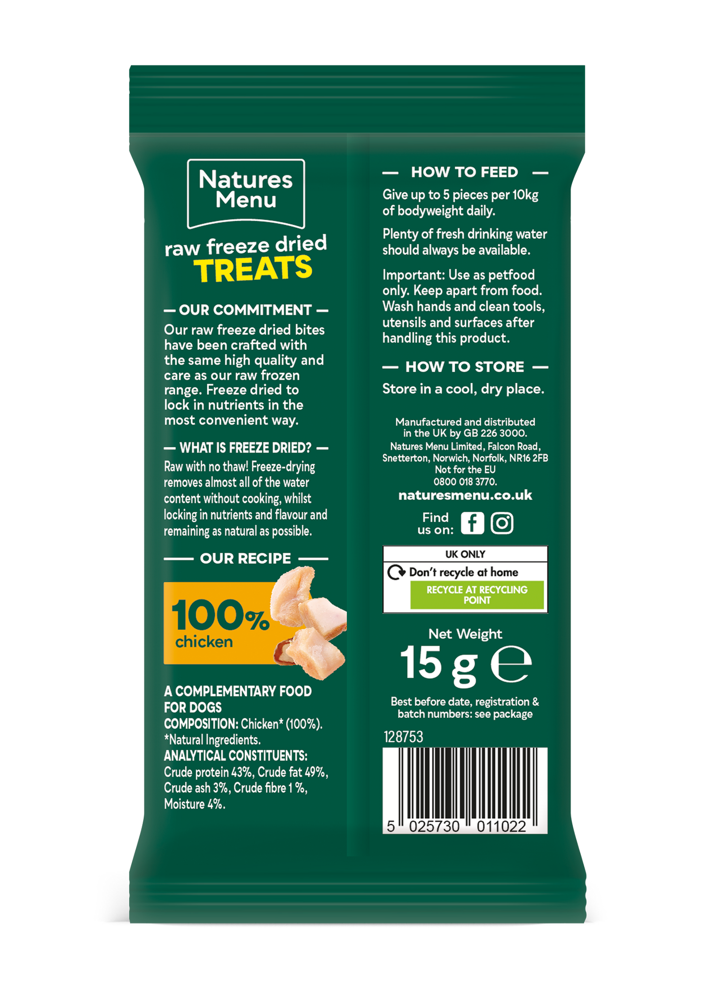 Natures Menu Freeze Dried Meat Bites Chicken Lili + Mila's Empawrium