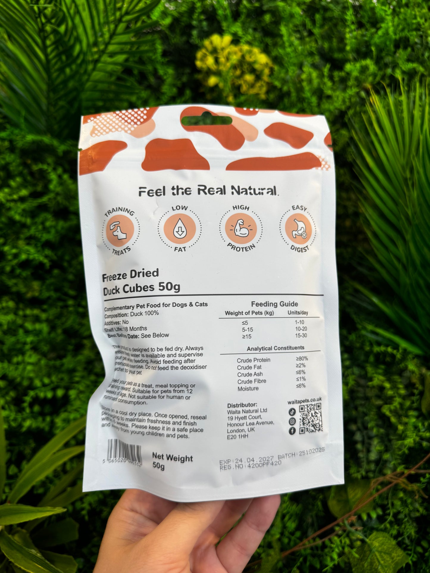 Waita Freeze Dried Duck Cube 50g
