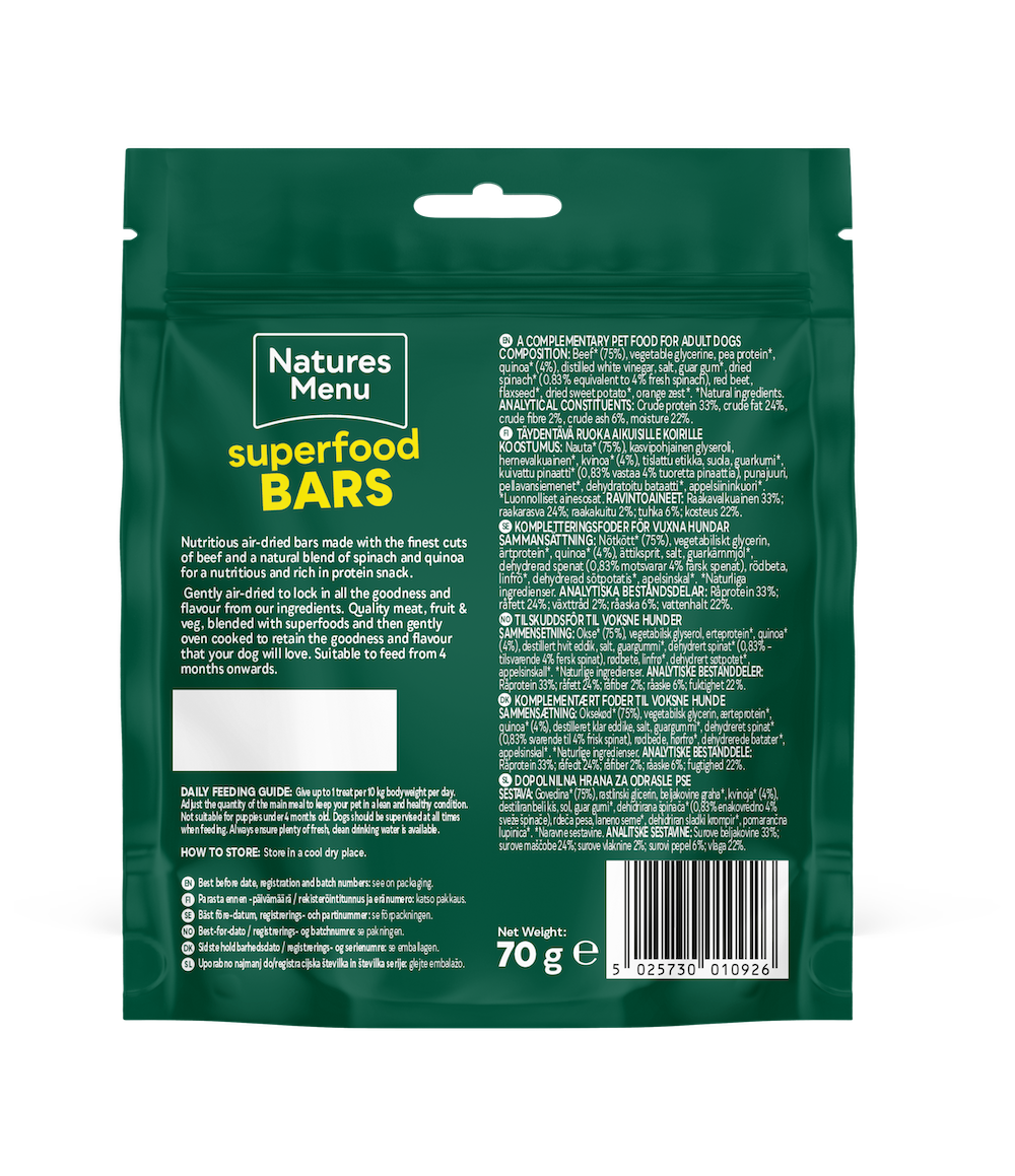 Natures Menu Superfood Bars Beef