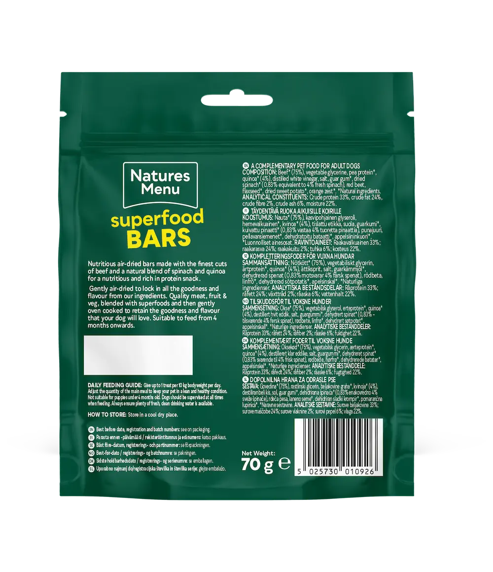 Natures Menu Superfood Bars Beef Natures Menu