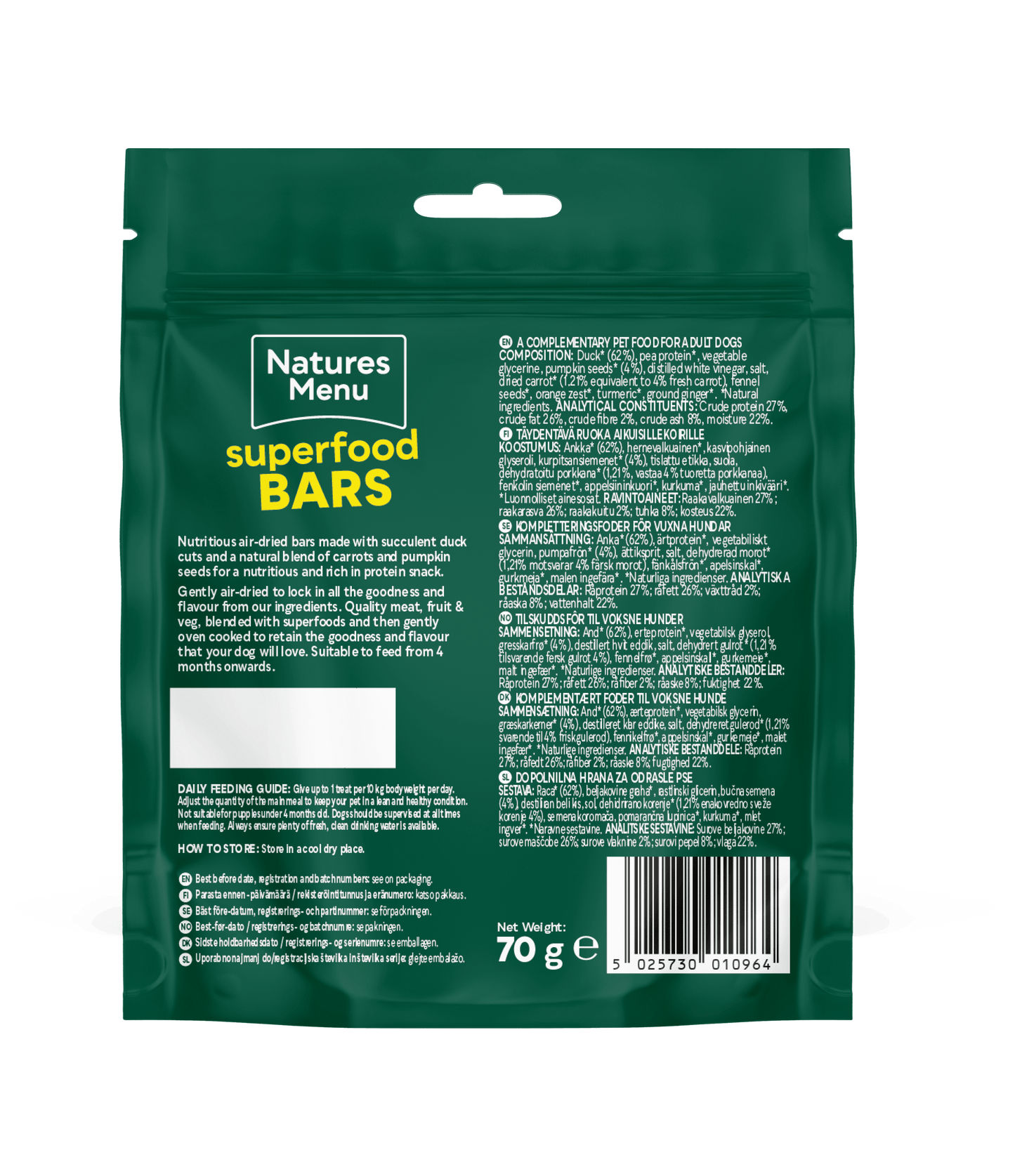 Natures Menu Superfood Bars Duck