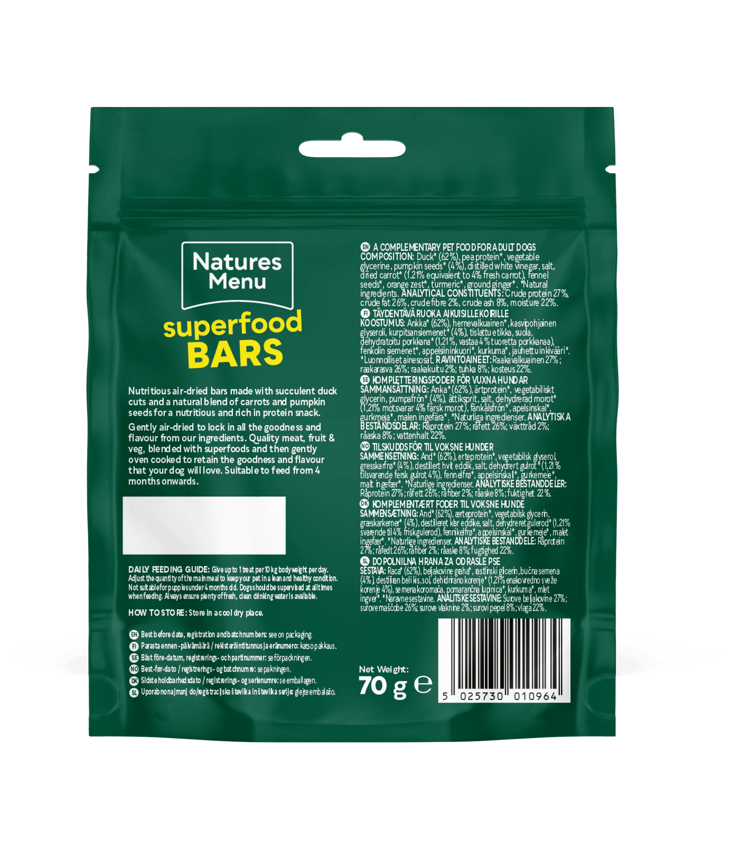 Natures Menu Superfood Bars Duck Natures Menu