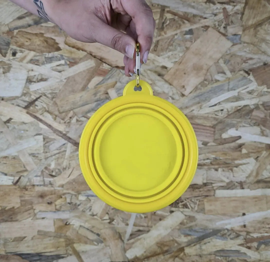 Collapsible water bowl - Yellow Lili + Mila's Empawrium