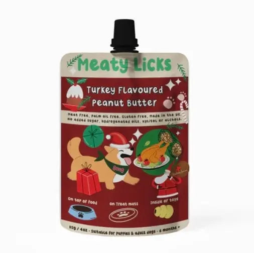 Roast Turkey flavoured Peanut Butter - Meaty Licks Lili + Mila's Empawrium