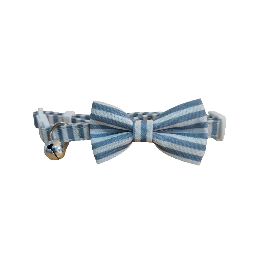 Light Blue Pinstripe Cat Collar My Store