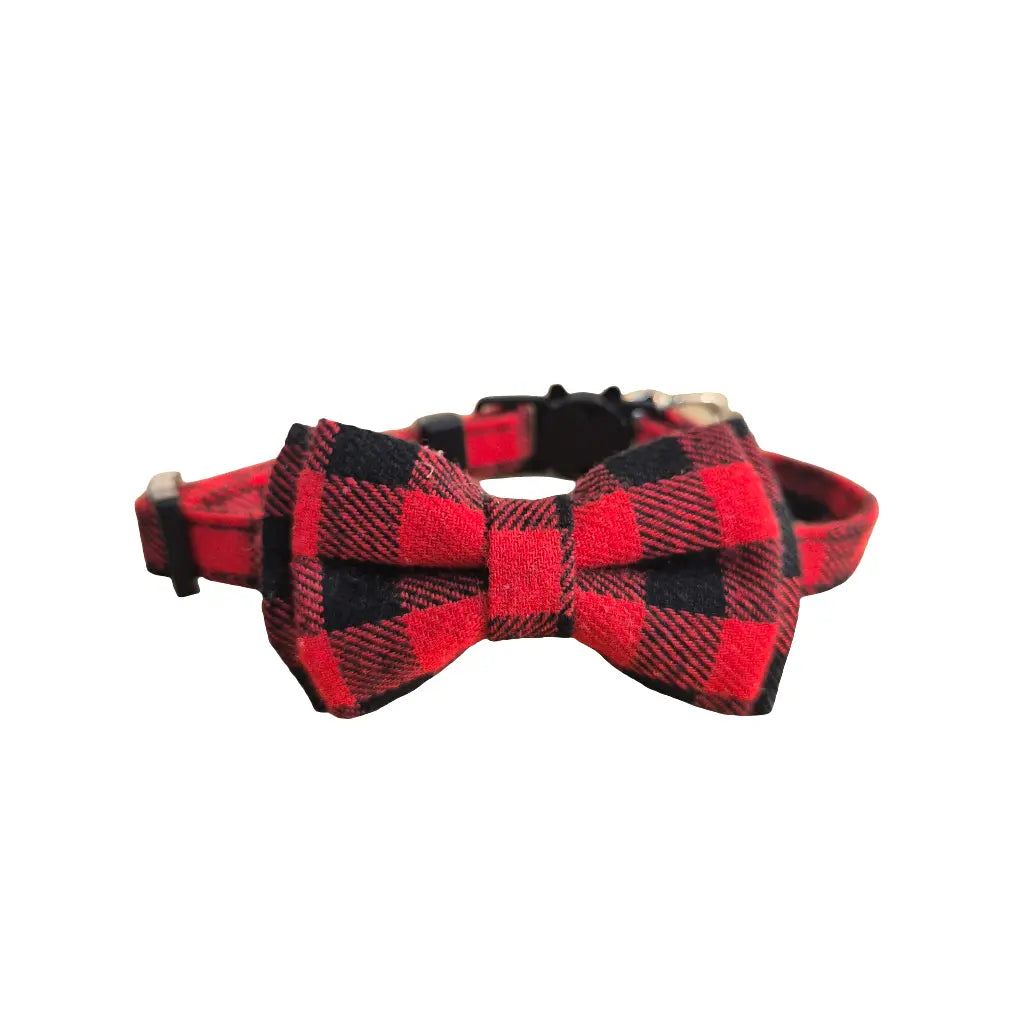Black and Red Check Cat Collar My Store