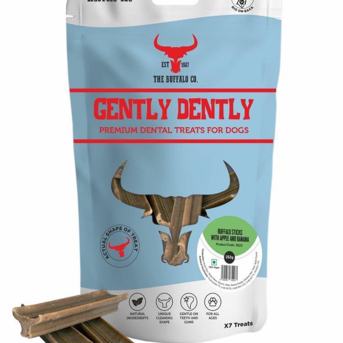 Gently Dently-Banana & Apple Dental Treats for Dogs