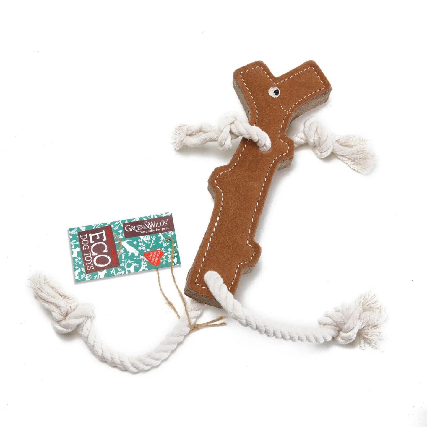 Green & Wilds Stick Man Eco Dog Toy Soft Play Fetch Fun Reward Bond Stimulation