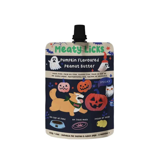 Halloween Pumpkin flavoured Peanut Butter - Meaty Licks