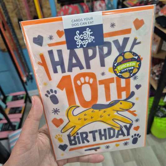 Scoff Edible Dog Card - Happy 10th Birthday