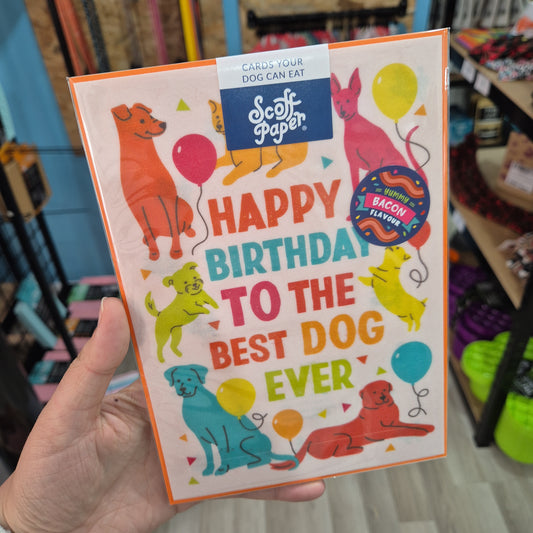 Scoff Edible Dog Card - Happy Birthday To The Best Dog Ever
