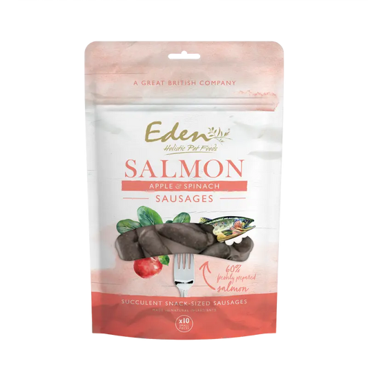 Eden Salmon, Apple & Spinach Sausages (10 small pieces) Lili + Mila's Empawrium