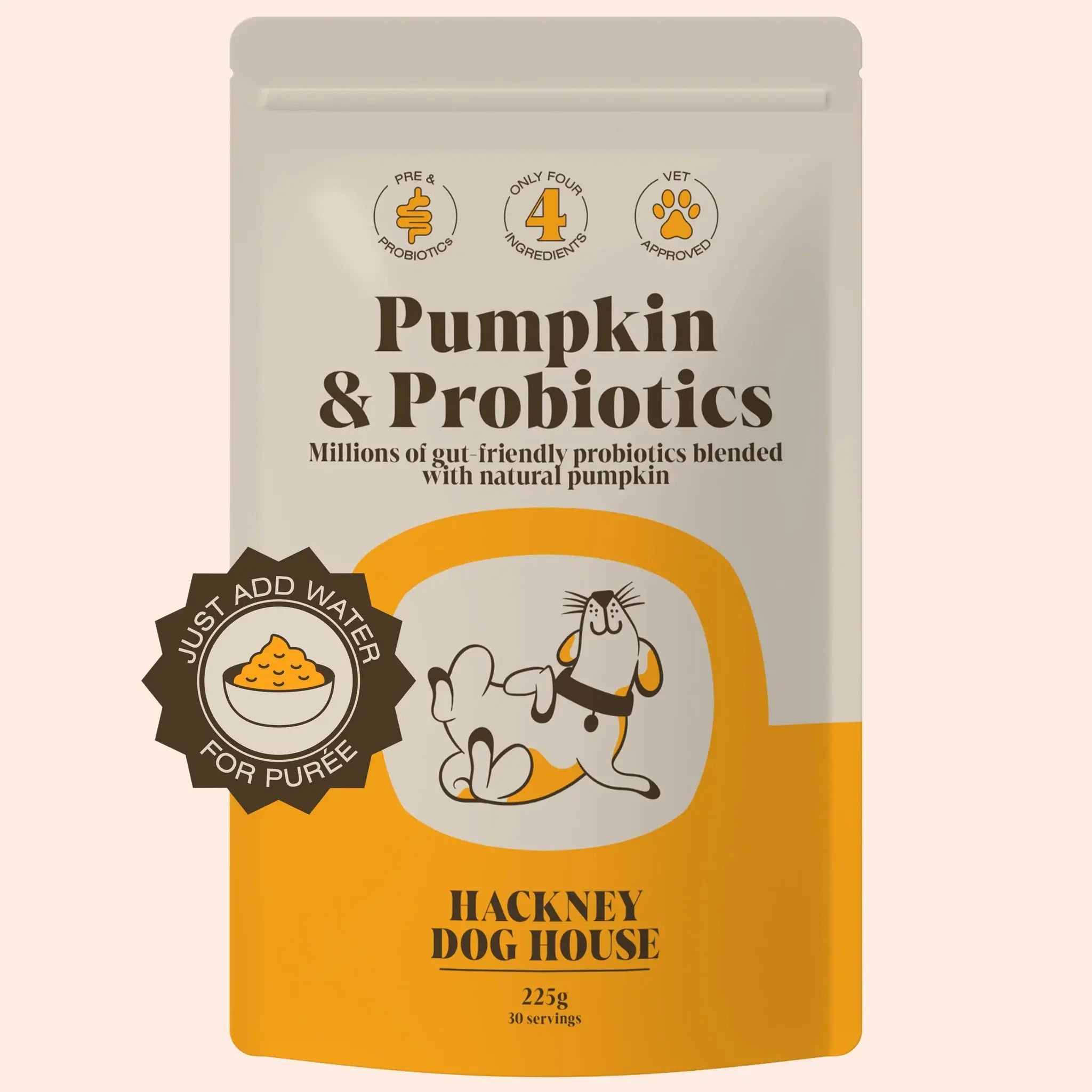 Hackney Dog House Pumpkin & Probiotics Powder (225g) Lili + Mila's Empawrium