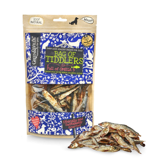 Bag of Tiddlers (Green & Wilds) 75g - sprats Lili + Mila's Empawrium
