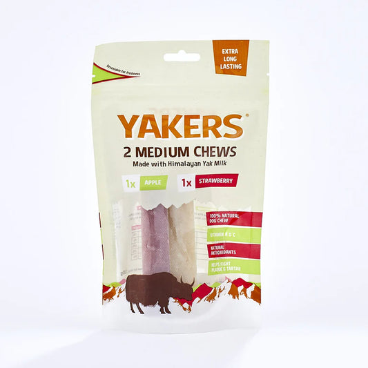 Yakers Medium Chews - 2 Pack (Strawberry & Apple)