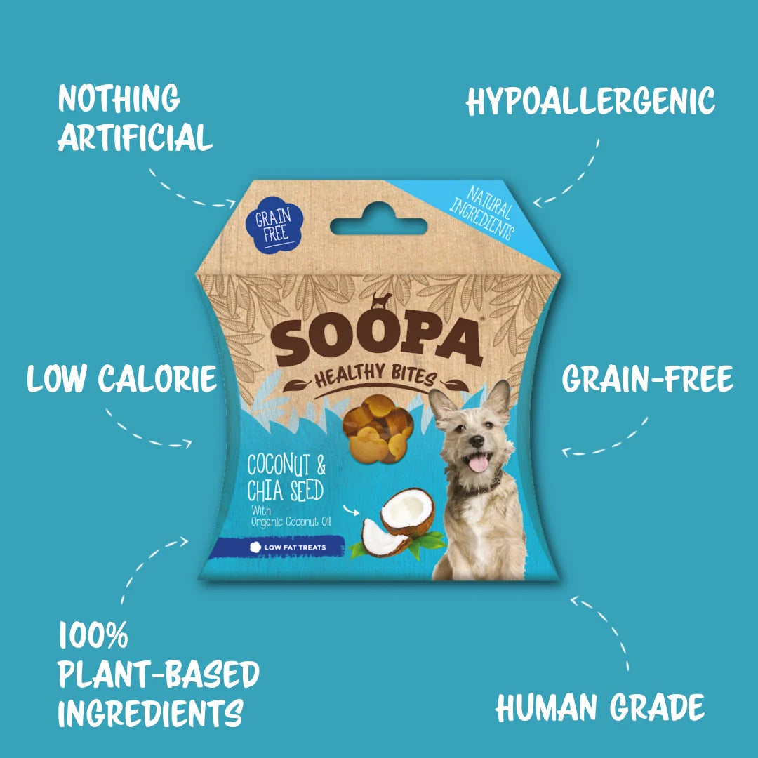 Soopa Coconut and Chia Seed Healthy Bites (50g) Lili + Mila's Empawrium