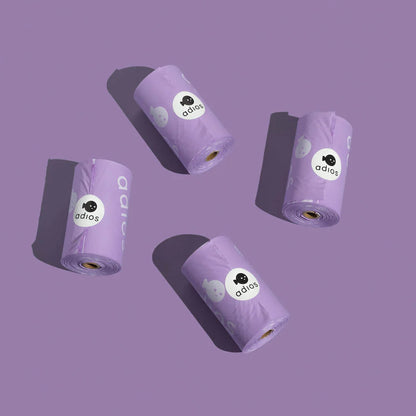Adios Plastic Poo Bag Roll (Purple) My Store