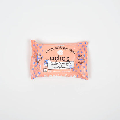 Adios Compostable Pet Wipes (25 wipes)