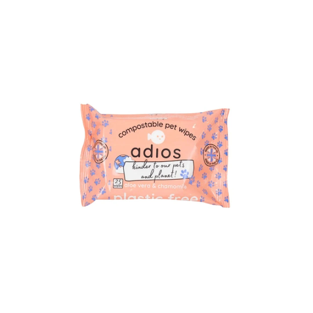 Adios Compostable Pet Wipes (25 wipes) My Store