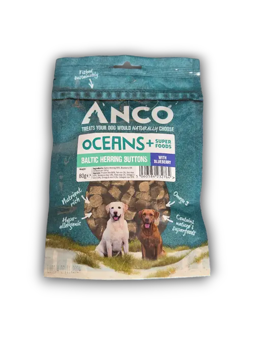 Anco Oceans Baltic Herring Buttons with Blueberry (80g) Anco