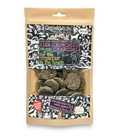Fish Crunchies with Charcoal (Green & Wilds) 100g Lili + Mila's Empawrium