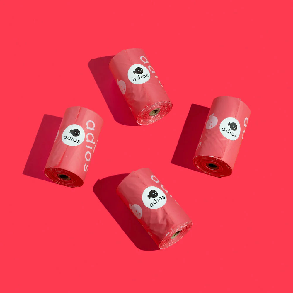 Adios Plastic Poo Bag Roll (Pink) My Store