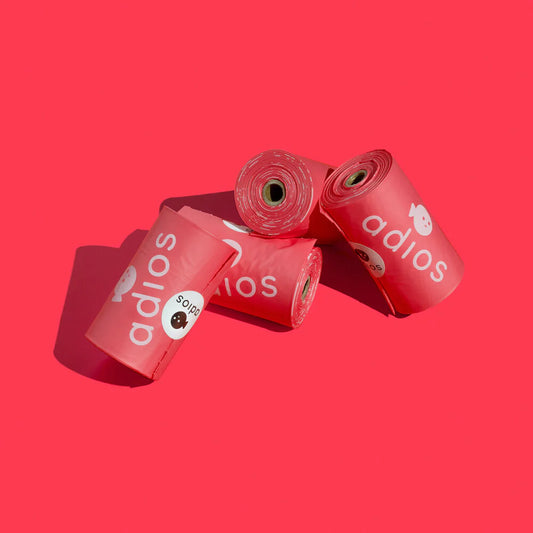 Adios Plastic Poo Bag Roll (Pink)