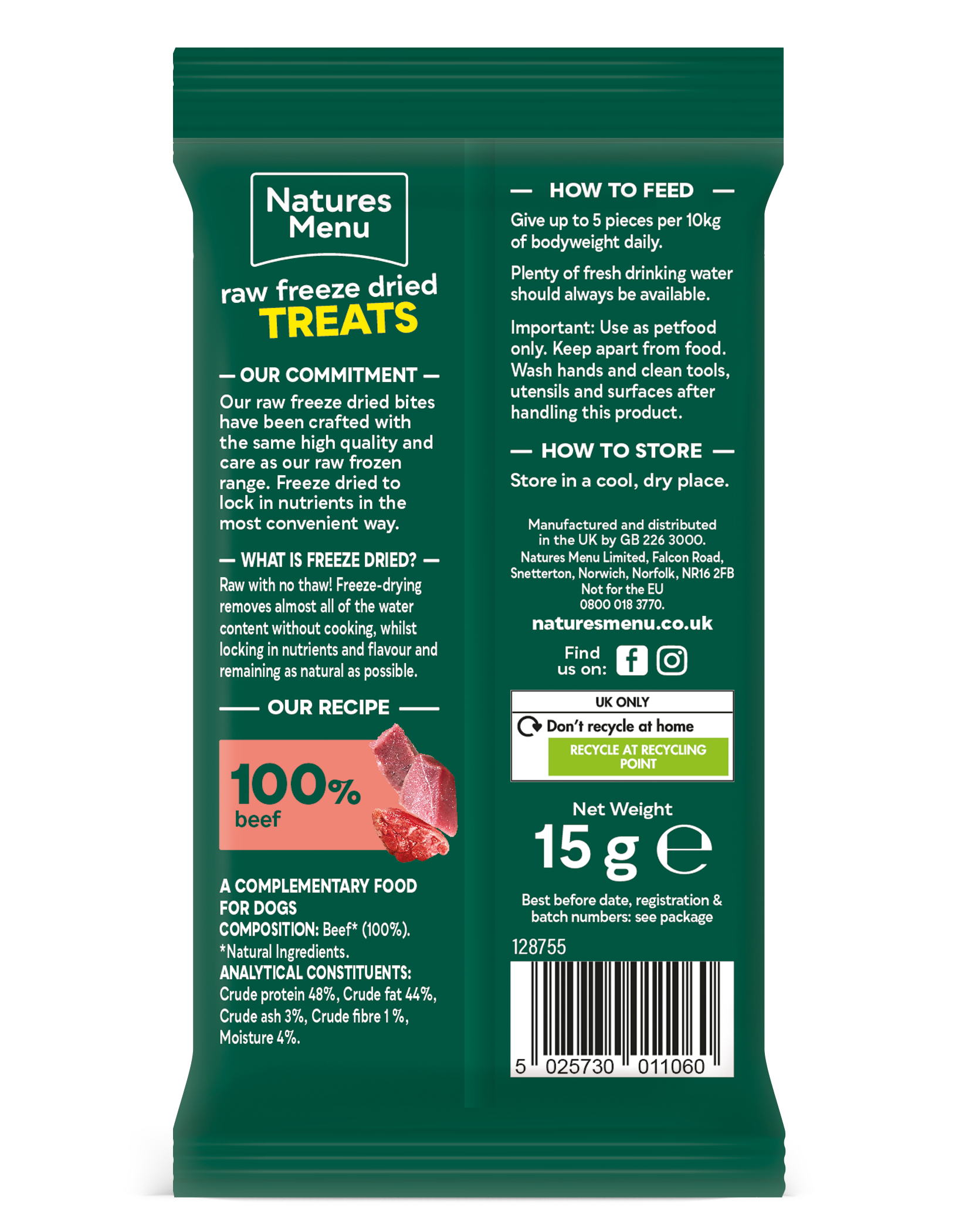 Natures Menu Freeze Dried Meat Bites Beef Lili + Mila's Empawrium