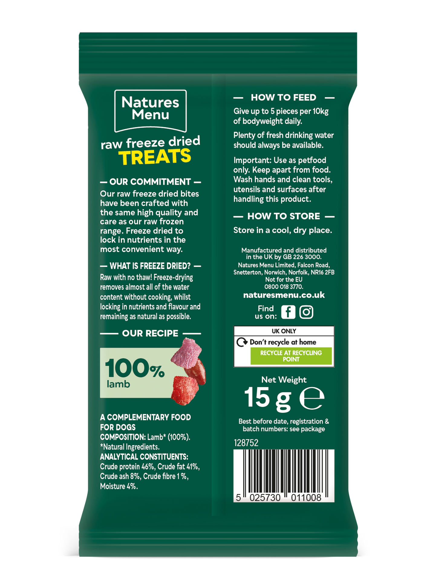 Natures Menu Freeze Dried Meat Bites Lamb Lili + Mila's Empawrium