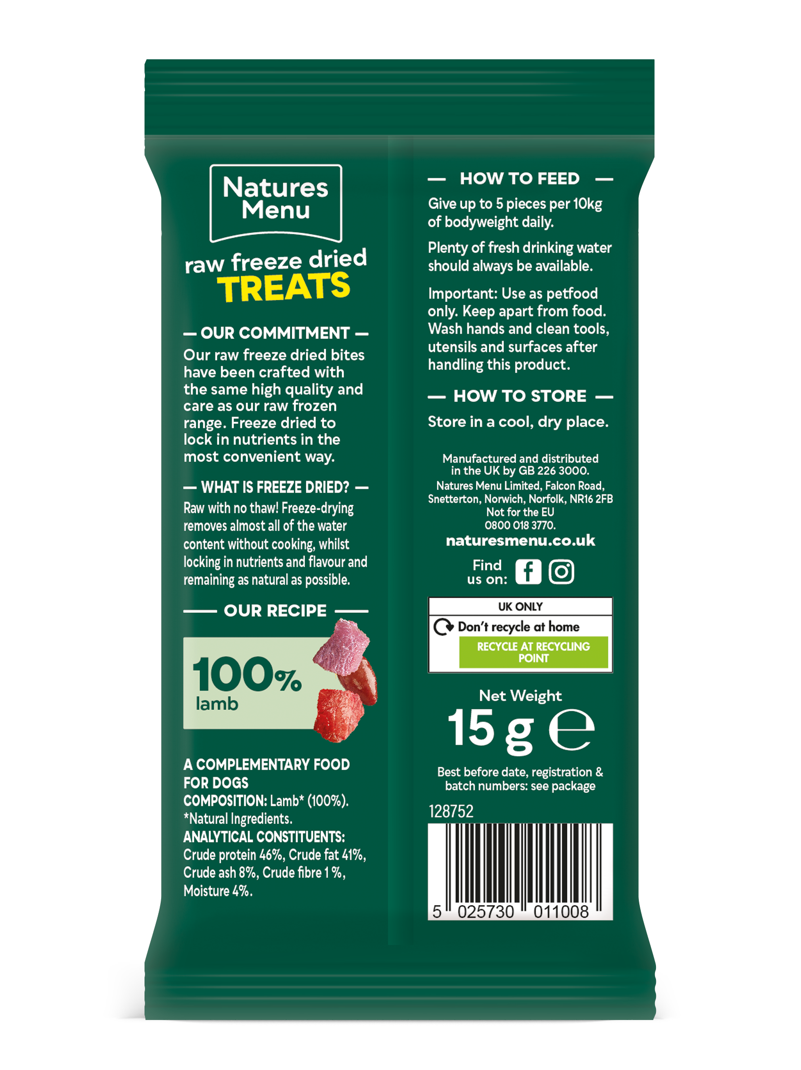 Natures Menu Freeze Dried Meat Bites Lamb Lili + Mila's Empawrium