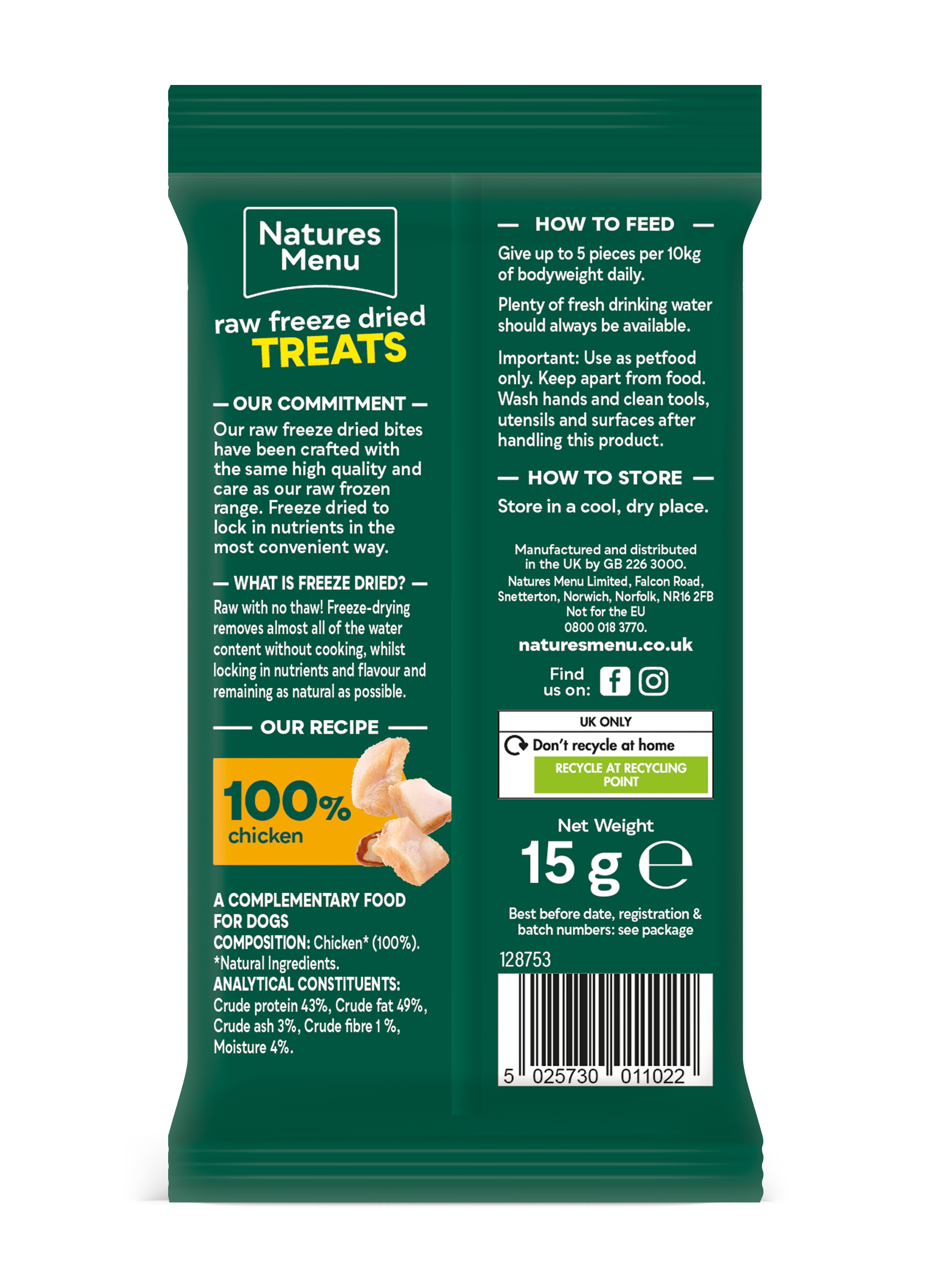 Natures Menu Freeze Dried Meat Bites Chicken Lili + Mila's Empawrium