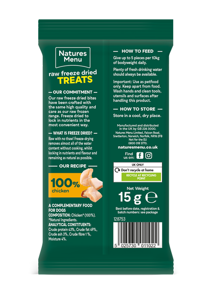 Natures Menu Freeze Dried Meat Bites Chicken Lili + Mila's Empawrium