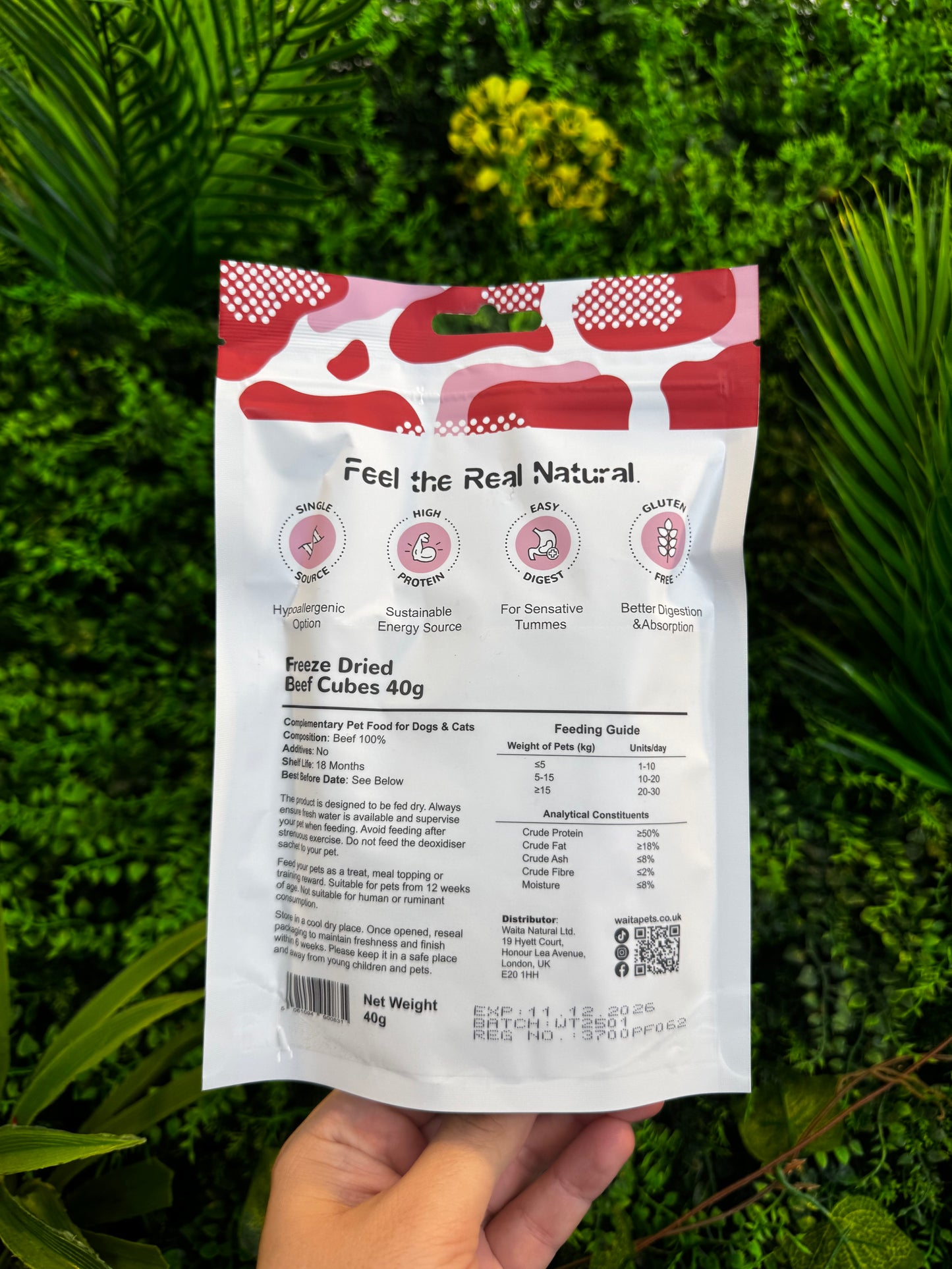 Waita Freeze-Dried Beef Cubes 40g