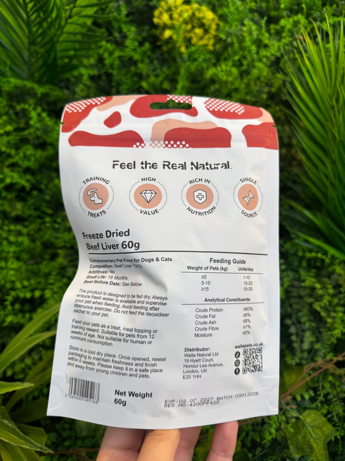 Waita Freeze Dried Beef Liver Cubes 60g