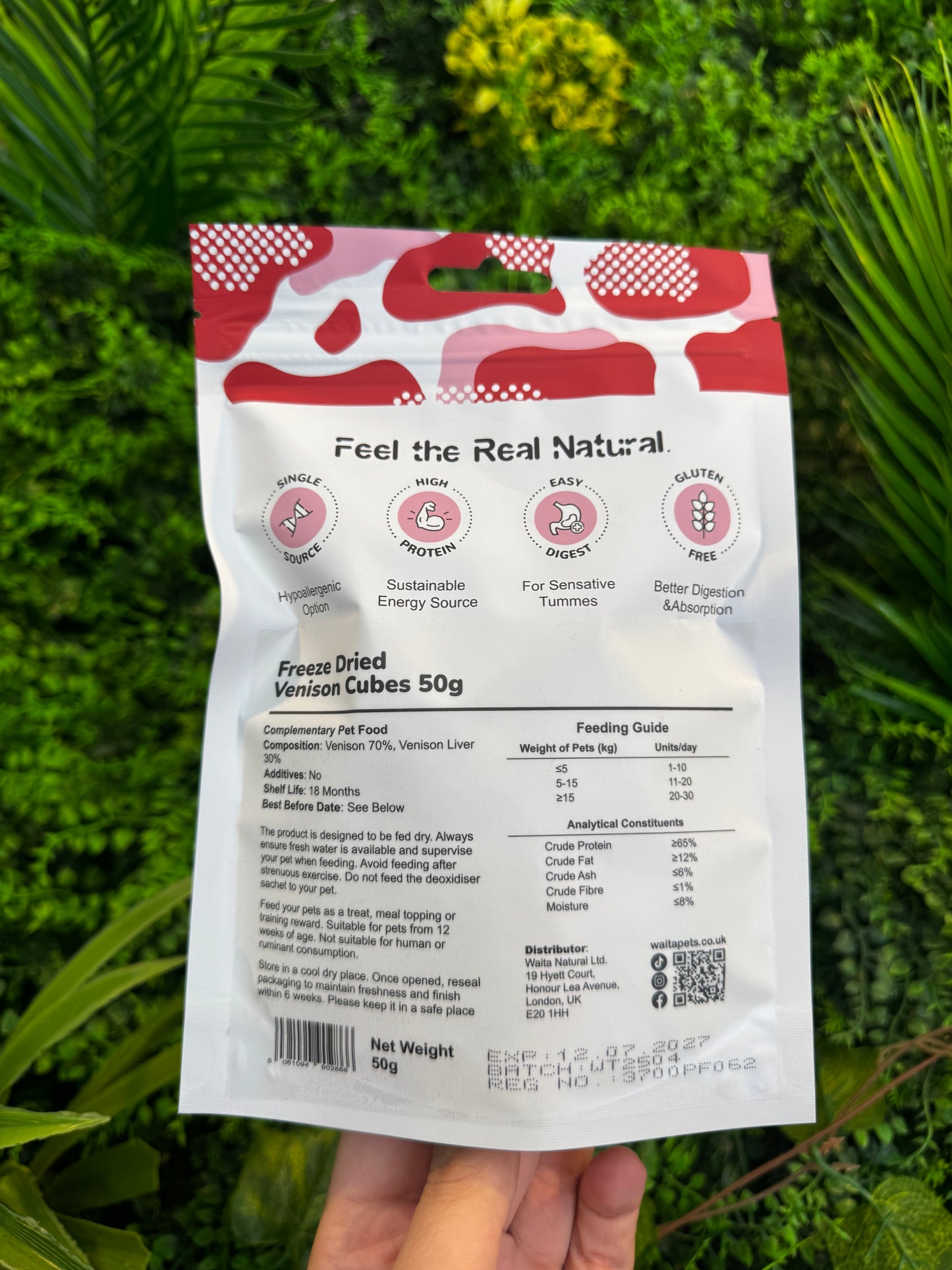 Waita Freeze-Dried Venison Cubes 50g