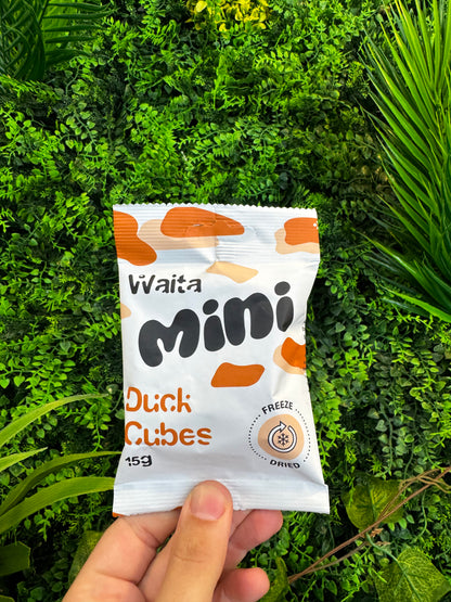 Waita Freeze Dried Mini Duck Cubes 15g – 0.5cm Bite-Sized Cubes