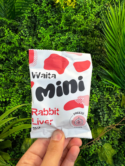 Waita Freeze Dried Mini Rabbit Liver Cubes 15g – 0.5cm Bite-Sized Cubes