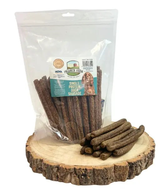 Single Protein Duck Sausages 1kg (approx. 45pcs 15cm) Lili + Mila's Empawrium