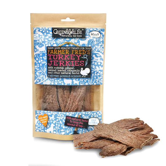 Turkey Jerkies (Green & Wilds) 100g Lili + Mila's Empawrium