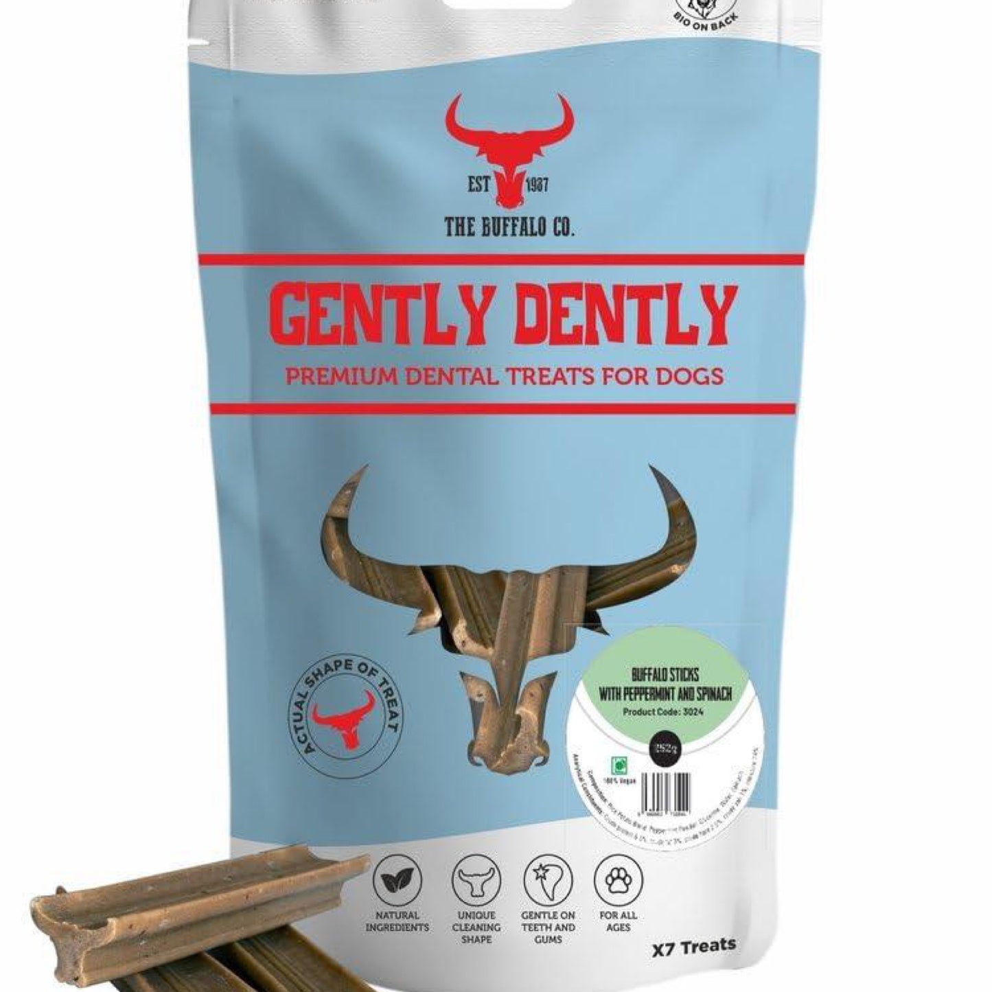 Gently Dently-Peppermint & Spinach Dental Treats for Dogs