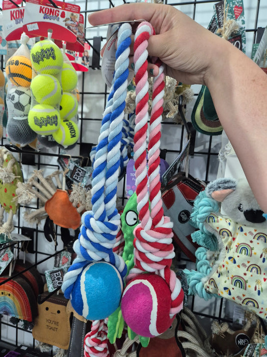 Tennis Ball Tug 3" (Blue) Lili + Mila's Empawrium