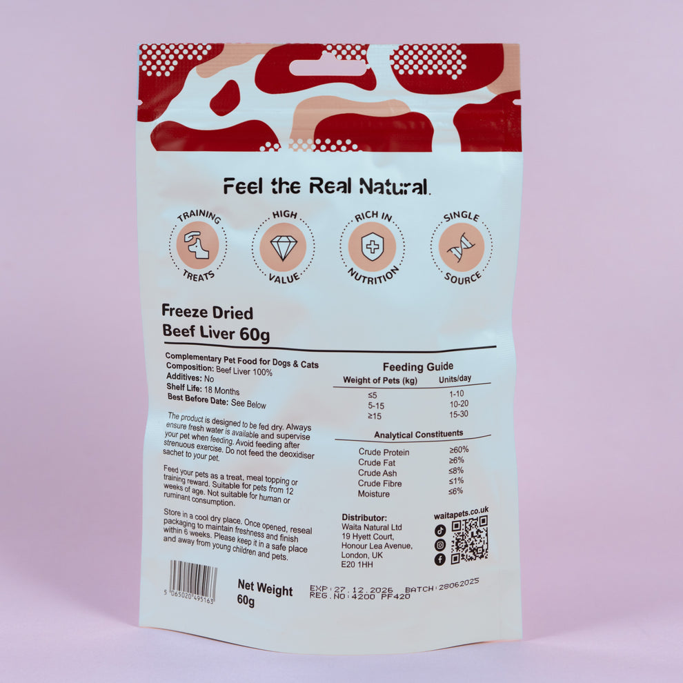Waita Freeze Dried Beef Liver Cubes 60g